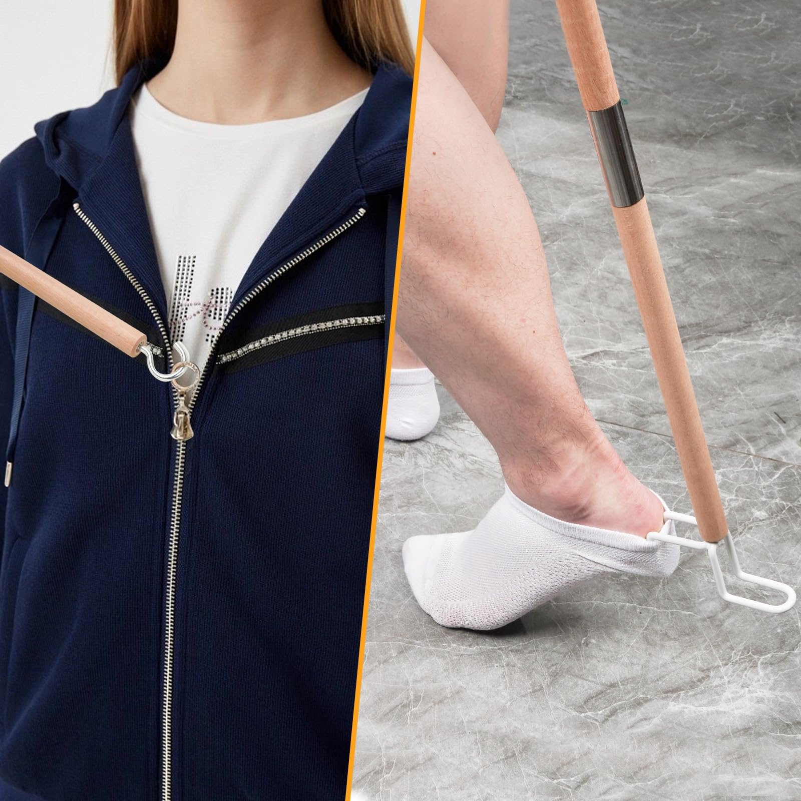 27.2"Dressing Stick,Long Handle Dressing Aid Stick for Elderly and Hip Surgery,Daily Dressing Aid for Pants, Shirts and Sock