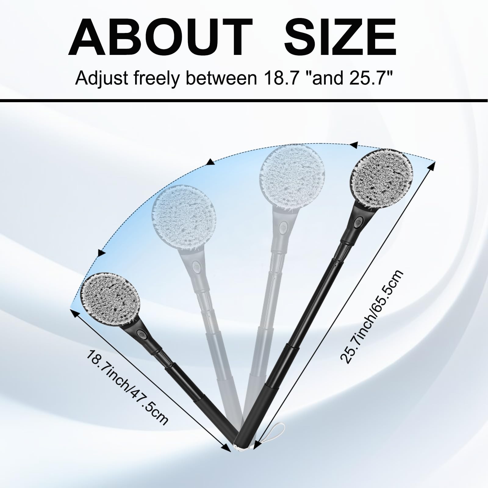 Gobiteli Back Scrubber for Shower,25" Long Handle Shower Brush for Body Exfoliator and Deep Clean,Back Scrubber for Shower for Men,Women and Elderly