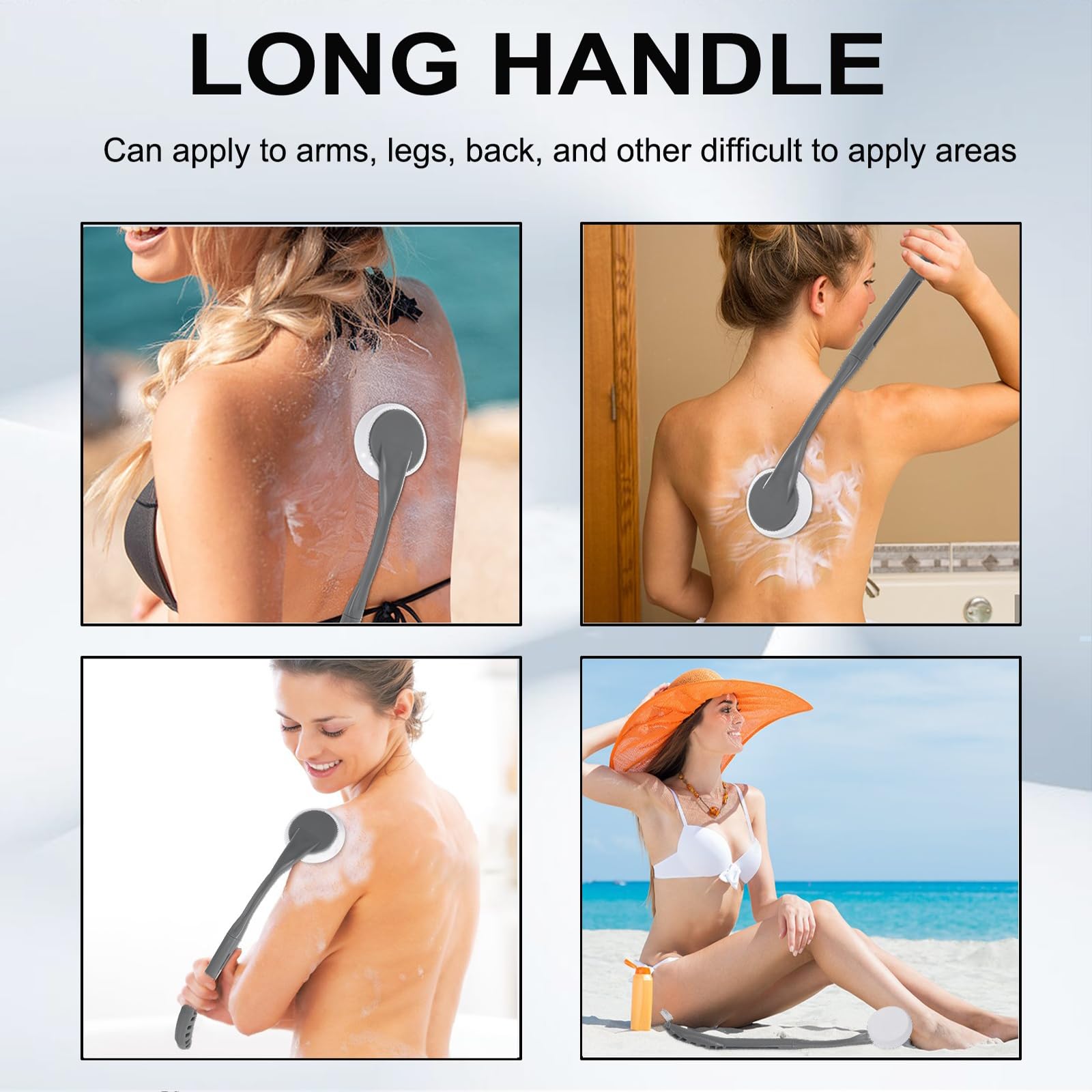 Lotion Applicator for Back,20.5" Long Handle Back Cream Applicator for Kids, Elderly,Women