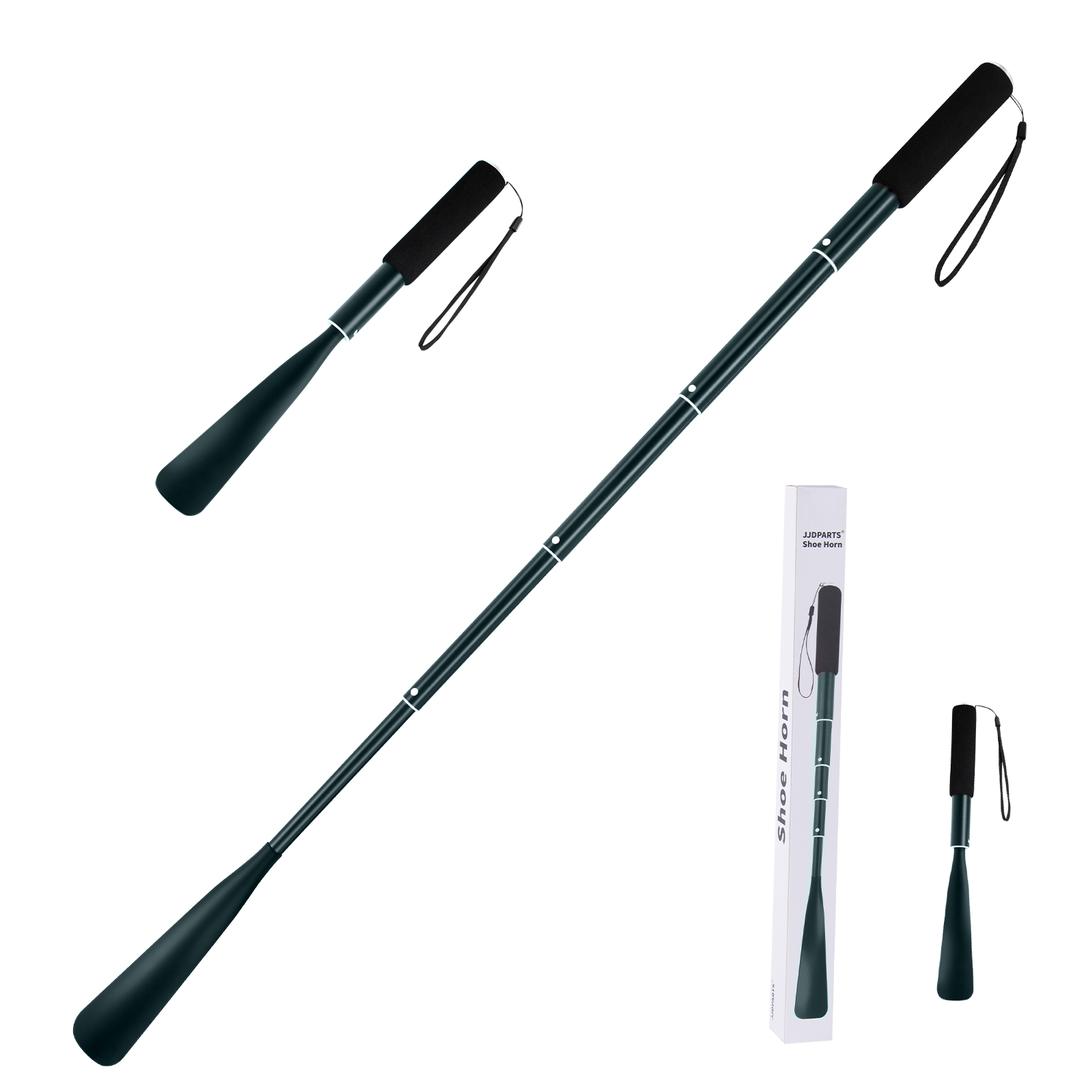 Gobiteli Schuhlöffel,36cm-94cm Einziehbarer Schuhanzieher Lang Griff für Senioren, Männer, Frauen und Kinder